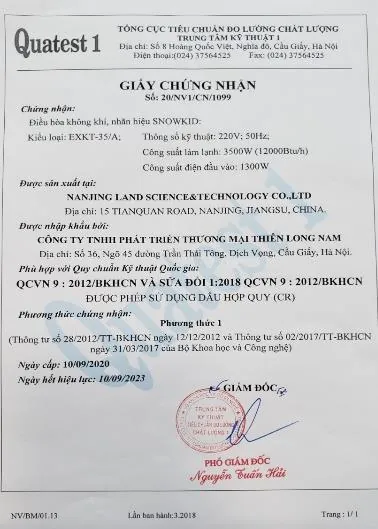 Chứng nhận QUATEST (2)